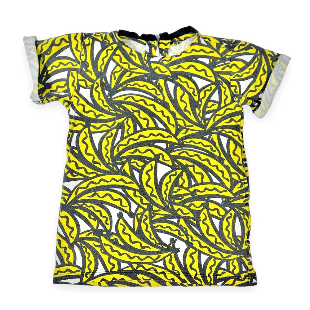 Stella McCartney Kids Yellow and Gray Printed Casual Dress